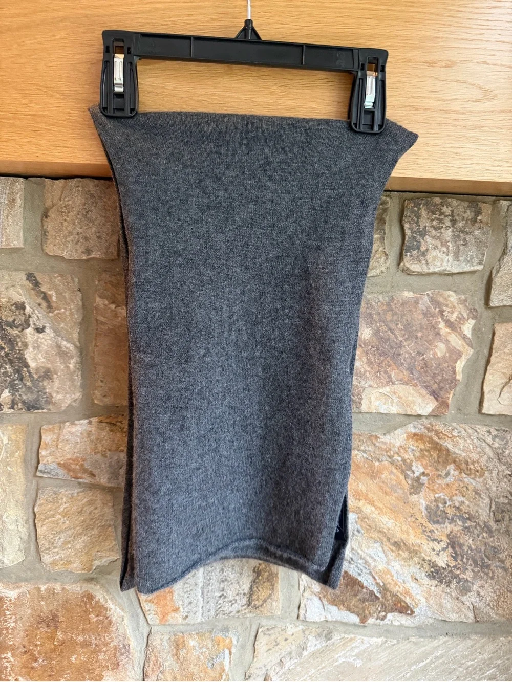 Eureka 100% Cashmere Scarf Unisex Charcoal Gray One Size 76”